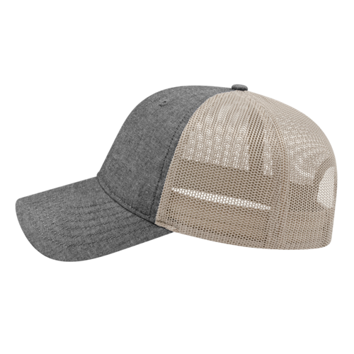 Chambray and Soft Mesh Trucker Hat